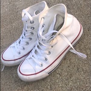 White hightop converse